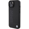 Custodia rigida Leather Hot Stamp BMW BMHCP15MSLLBK per Apple iPhone 15 Plus / 14 Plus, nera