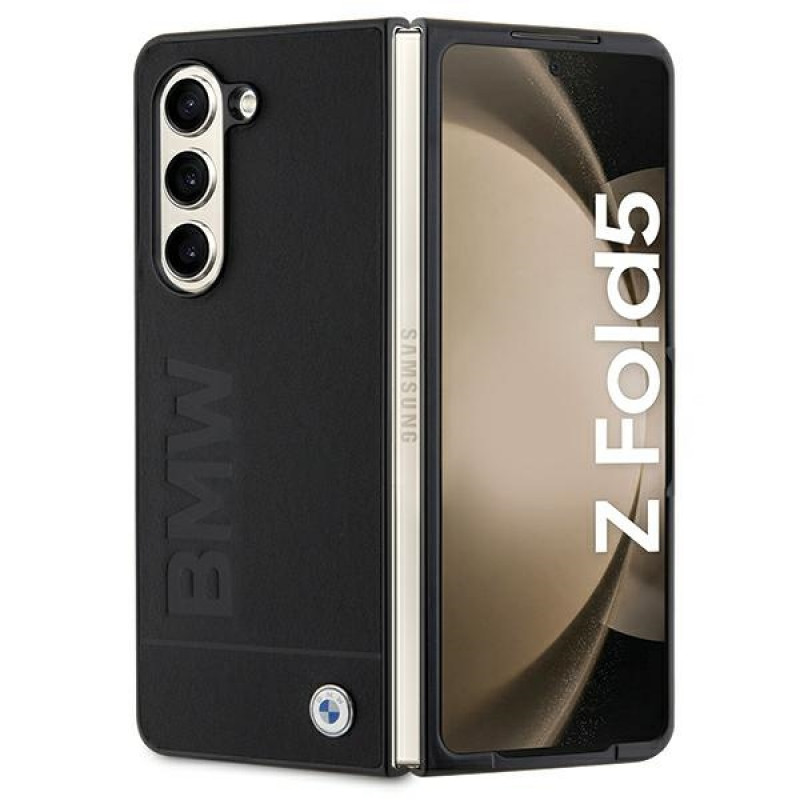 Custodia rigida BMW BMHCZFD5SLLBK Signature Logo Imprint per Samsung Galaxy Z Fold5, nera