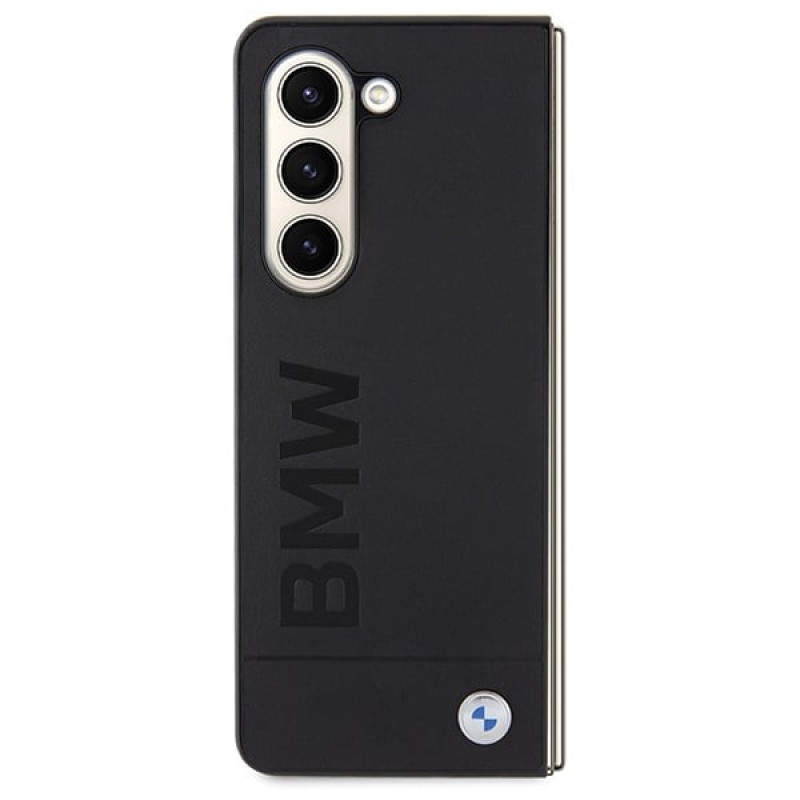 Custodia rigida BMW BMHCZFD5SLLBK Signature Logo Imprint per Samsung Galaxy Z Fold5, nera