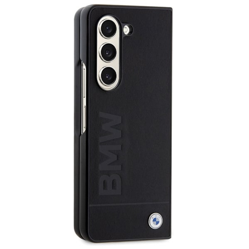 Custodia rigida BMW BMHCZFD5SLLBK Signature Logo Imprint per Samsung Galaxy Z Fold5, nera