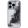 Custodia rigida Guess GUHCP15XPSFDGSS Sequin Script Metal per Apple iPhone 15 Pro Max, argento