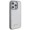 Custodia rigida Guess GUHCP15XPSFDGSS Sequin Script Metal per Apple iPhone 15 Pro Max, argento