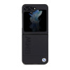 Custodia rigida Leather Hot Stamp BMW BMHCZF5SLLBK per Samsung Galaxy Z Flip5, nera