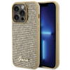 Guess GUHCP15LPMSDGSD Custodia rigida Disco Metal Script per Apple iPhone 15 Pro, oro