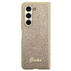 Custodia rigida Glitter Script Guess GUHCZFD5HGGSHD per Samsung Galaxy Z Fold5, oro