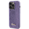 Custodia rigida in metallo Guess GUHCP15XPSFDGSU Sequin Script per Apple iPhone 15 Pro Max, viola