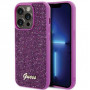 Guess GUHCP15XPMSDGSF Custodia rigida Disco Metal Script per Apple iPhone 15 Pro Max, viola