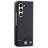 Custodia rigida BMW BMHCZFD522NBCK Leather Carbon per Samsung Galaxy Z Fold5, nera