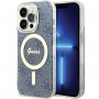 Guess GUHMP15XH4STB custodia rigida Apple iPhone 15 Pro Max IML 4G MagSafe, blu (outlet)