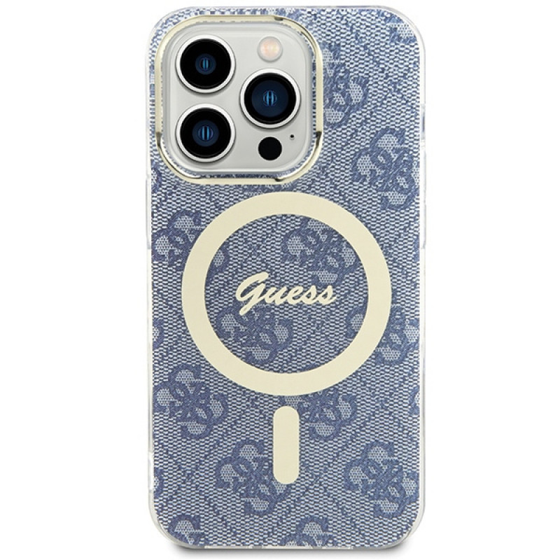 Guess GUHMP15XH4STB custodia rigida Apple iPhone 15 Pro Max IML 4G MagSafe, blu (outlet)