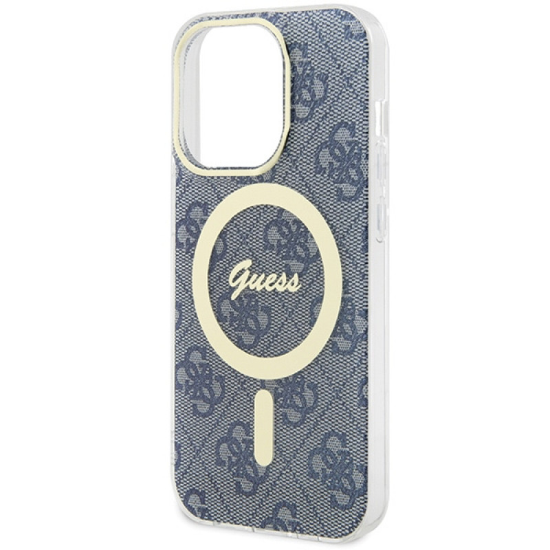 Guess GUHMP15XH4STB custodia rigida Apple iPhone 15 Pro Max IML 4G MagSafe, blu (outlet)