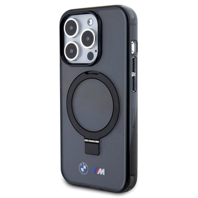 BMW BMHMP15LURSK Apple iPhone 15 Pro custodia rigida Ring Stand M Collection MagSafe, nera