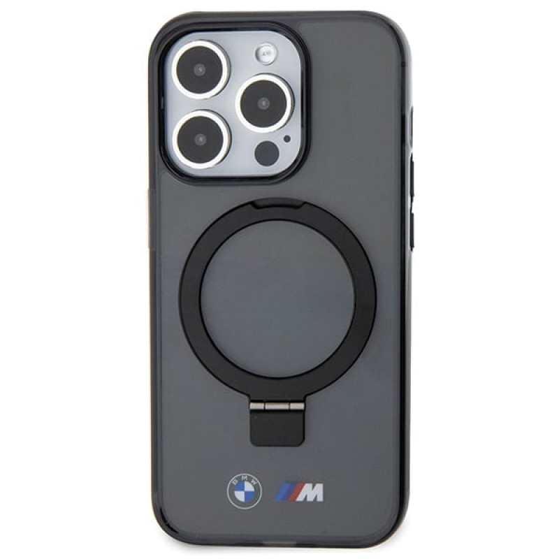 BMW BMHMP15LURSK Apple iPhone 15 Pro custodia rigida Ring Stand M Collection MagSafe, nera