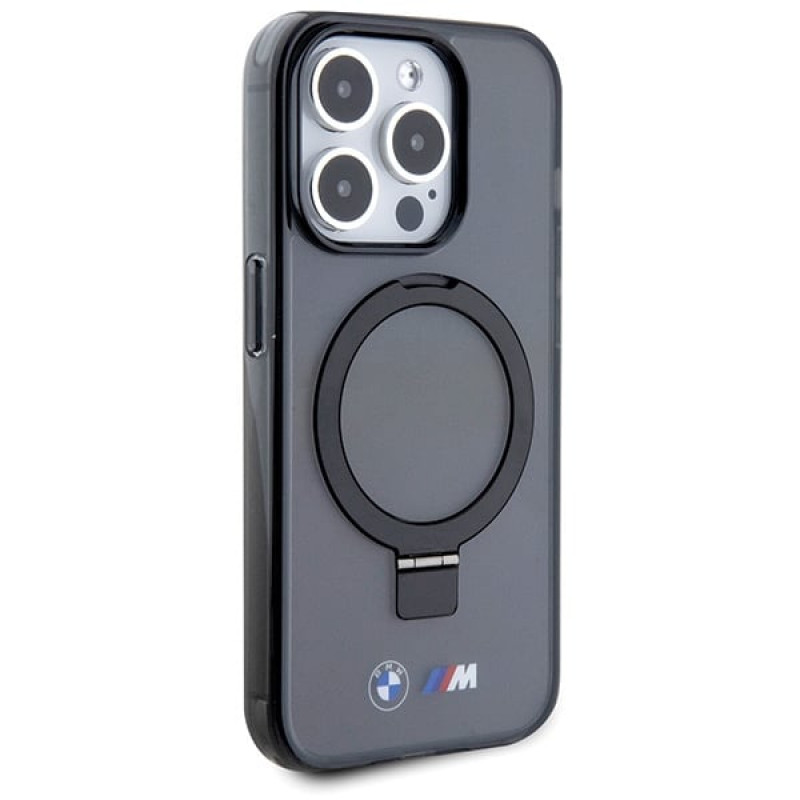BMW BMHMP15LURSK Apple iPhone 15 Pro custodia rigida Ring Stand M Collection MagSafe, nera
