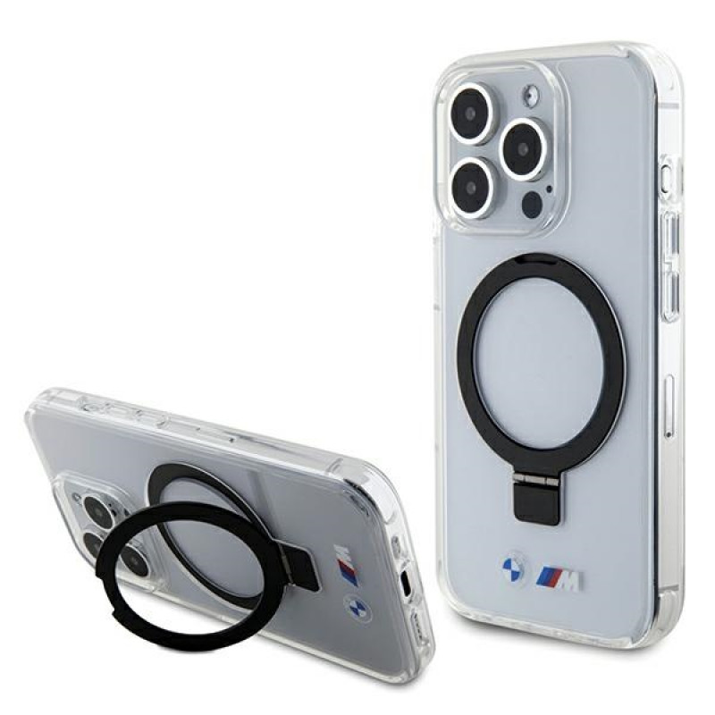 BMW BMHMP15LURST Apple iPhone 15 Pro custodia rigida Ring Stand M Collection MagSafe, trasparente