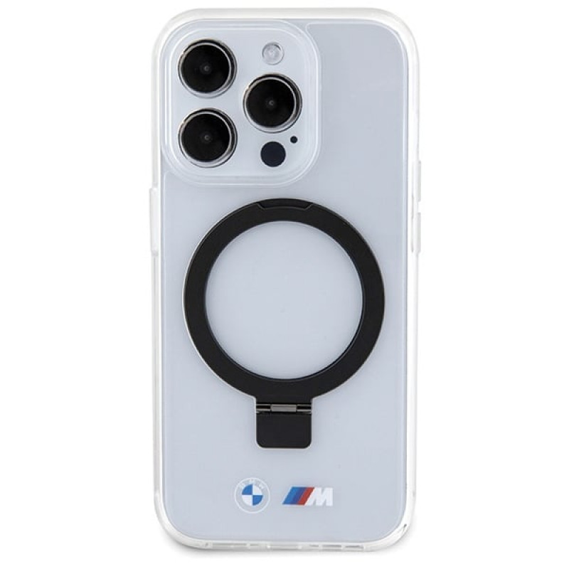 BMW BMHMP15LURST Apple iPhone 15 Pro custodia rigida Ring Stand M Collection MagSafe, trasparente