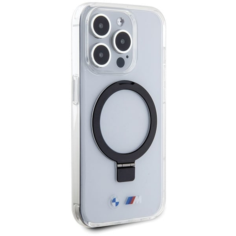 BMW BMHMP15LURST Apple iPhone 15 Pro custodia rigida Ring Stand M Collection MagSafe, trasparente