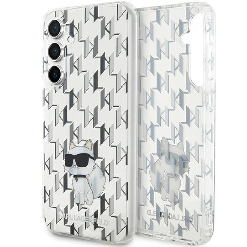 Karl Lagerfeld KLHCS23FEHNCMKLT Samsung Galaxy S23 FE (S711) custodia rigida Monogram Choupette, trasparente