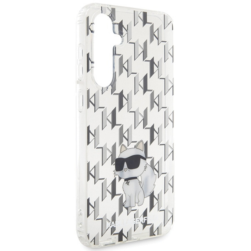 Karl Lagerfeld KLHCS23FEHNCMKLT Samsung Galaxy S23 FE (S711) custodia rigida Monogram Choupette, trasparente