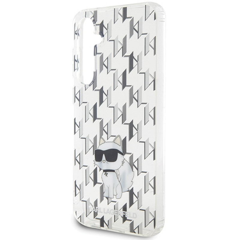 Karl Lagerfeld KLHCS23FEHNCMKLT Samsung Galaxy S23 FE (S711) custodia rigida Monogram Choupette, trasparente