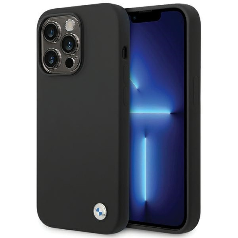 Custodia BMW BMHCP15LSILBK Apple iPhone 15 Pro Silicone Metal Logo, nera