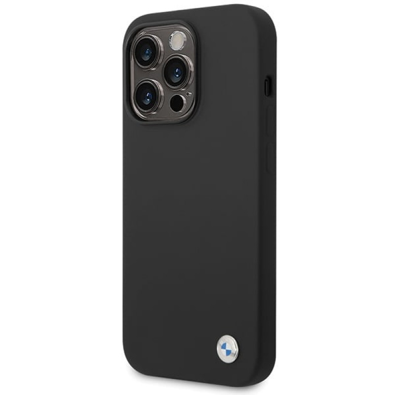 Custodia BMW BMHCP15LSILBK Apple iPhone 15 Pro Silicone Metal Logo, nera