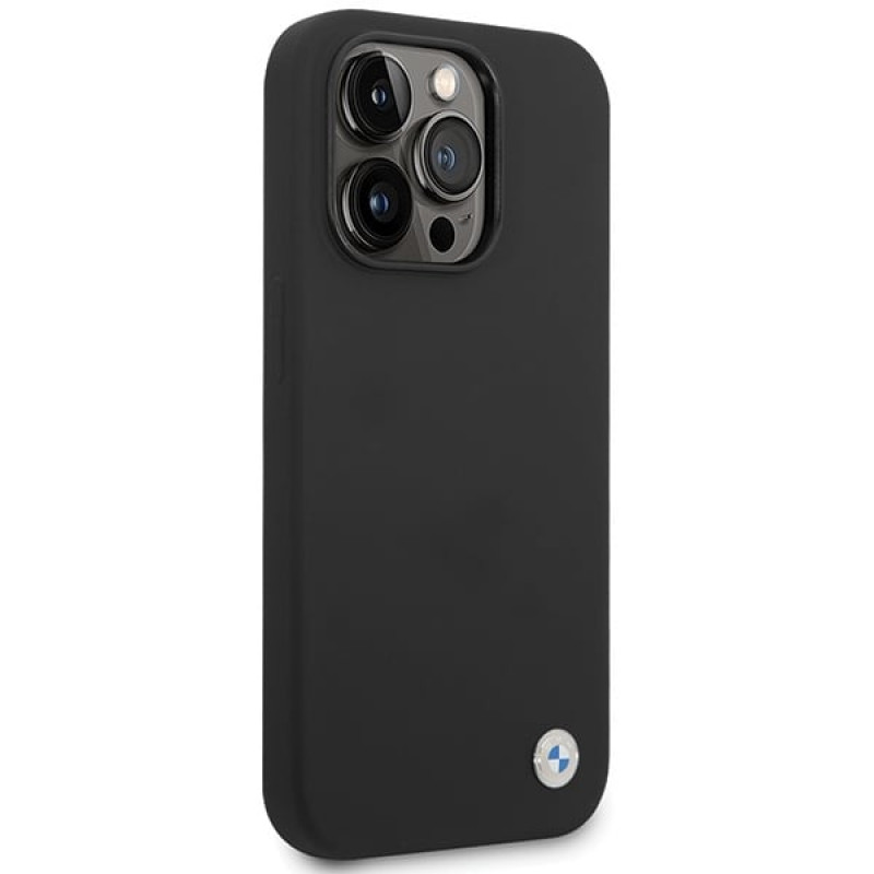 Custodia BMW BMHCP15LSILBK Apple iPhone 15 Pro Silicone Metal Logo, nera