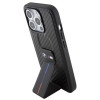 BMW BMHCP15LGSPCCK Custodia rigida per Apple iPhone 15 Pro Grip Stand Smooth & Carbon, nera