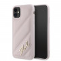 Karl Lagerfeld KLHCN61PQDSMGP Custodia rigida per Apple iPhone 11 / XR Diagonal Quilted Script, rosa