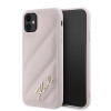 Karl Lagerfeld KLHCN61PQDSMGP Custodia rigida per Apple iPhone 11 / XR Diagonal Quilted Script, rosa