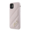 Karl Lagerfeld KLHCN61PQDSMGP Custodia rigida per Apple iPhone 11 / XR Diagonal Quilted Script, rosa