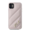 Karl Lagerfeld KLHCN61PQDSMGP Custodia rigida per Apple iPhone 11 / XR Diagonal Quilted Script, rosa