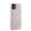 Karl Lagerfeld KLHCN61PQDSMGP Custodia rigida per Apple iPhone 11 / XR Diagonal Quilted Script, rosa