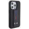 BMW BMHCP15LGSPPRK Custodia rigida per Apple iPhone 15 Pro Grip Stand Smooth & Perforated, nera