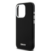 DKNY Custodia rigida Apple iPhone 15 Pro Liquid Silicone Small Metal Logo MagSafe, nera
