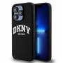 Custodia rigida DKNY Apple iPhone 14 Pro Liquid Silicone bianca con logo stampato MagSafe, nera