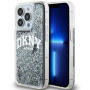 Custodia rigida DKNY per Apple iPhone 15 Pro Max Liquid Glitter Big Logo, nera
