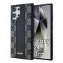 Custodia MagSafe in pelle con motivo a scacchi mono DKNY per Samsung Galaxy S24 Ultra, nera
