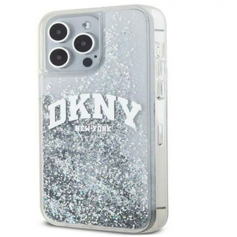 Custodia rigida DKNY per Apple iPhone 15 Pro Max Liquid Glitter Big Logo