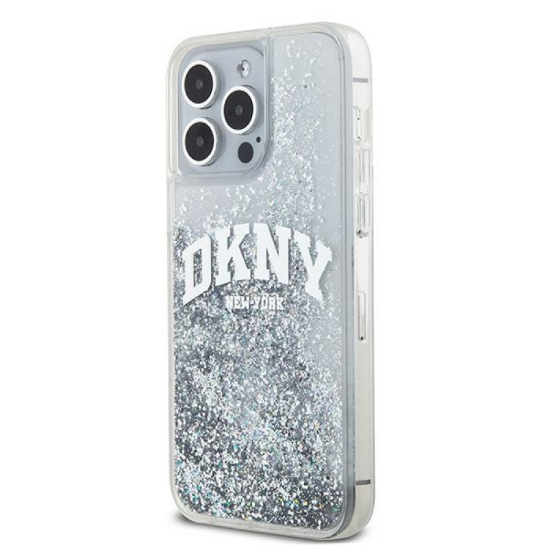Custodia rigida DKNY per Apple iPhone 15 Pro Max Liquid Glitter Big Logo
