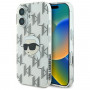 Custodia rigida Karl Lagerfeld per Apple iPhone 16 IML Karl Head Electroplated, trasparente