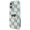 Custodia rigida Karl Lagerfeld per Apple iPhone 16 IML Karl Head Electroplated, trasparente