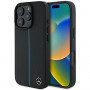 Mercedes MEHMP16L23RURBK Custodia rigida Apple iPhone 16 Pro MB Blue Line Leather MagSafe, nera