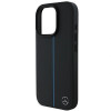 Mercedes MEHMP16L23RURBK Custodia rigida Apple iPhone 16 Pro MB Blue Line Leather MagSafe, nera