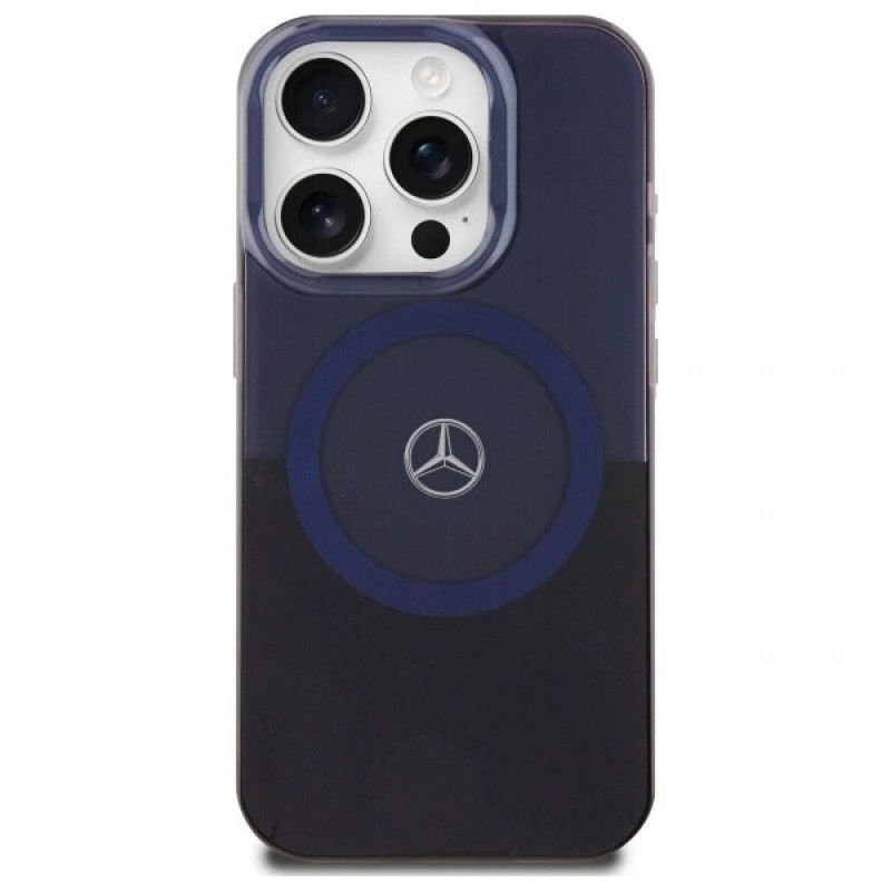 Mercedes MEHMP16X23HBIKV Custodia rigida Apple iPhone 16 Pro Max MB Double Layer BiColor MagSafe, nero blu