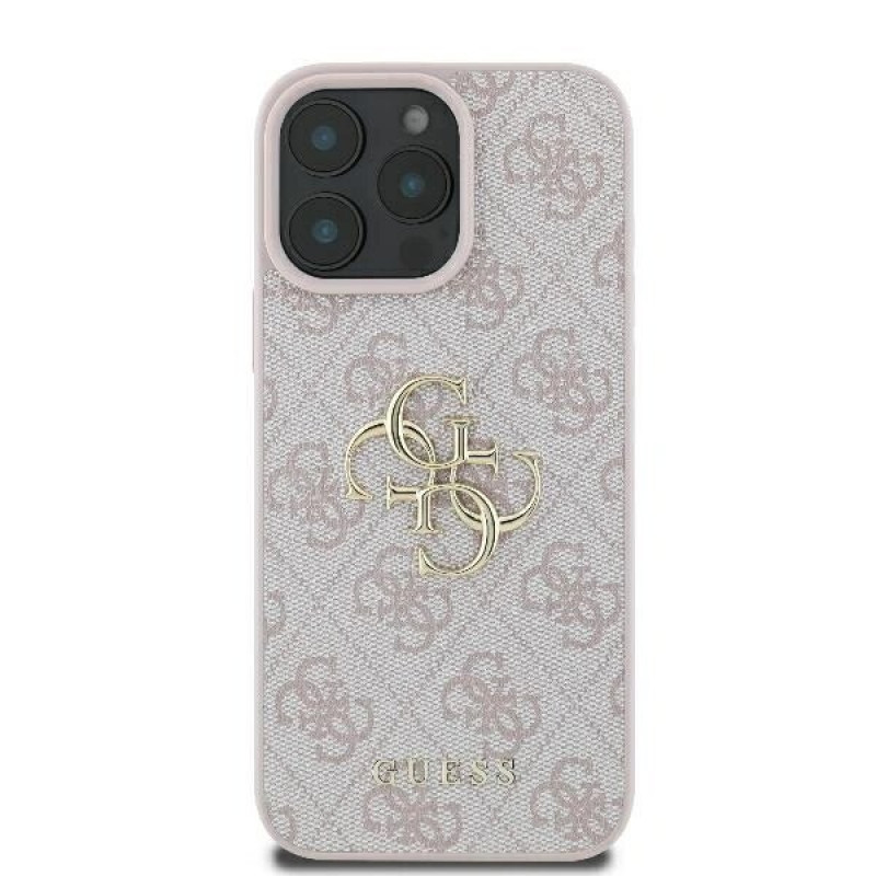 Guess GUHCP16L4GMGPI Custodia rigida per Apple iPhone 16 Pro 4G Big Logo, rosa