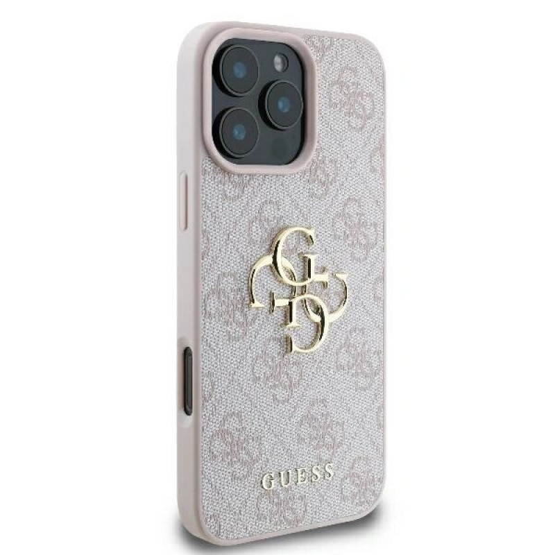 Guess GUHCP16X4GMGPI 4G Big Metal Logo custodia rigida per Apple iPhone 16 Pro Max 6.9", rosa