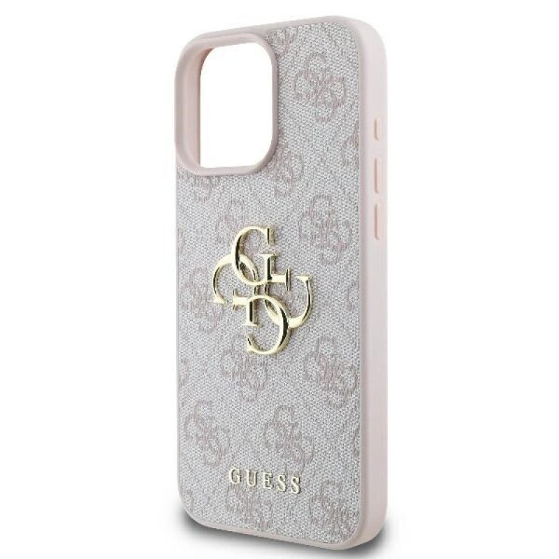 Guess GUHCP16X4GMGPI 4G Big Metal Logo custodia rigida per Apple iPhone 16 Pro Max 6.9", rosa