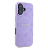 Custodia MagSafe Guess Saffiano Peony Stamp per Apple iPhone 16, viola