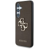 Custodia rigida Guess Grained Big 4G Logo Small Classic Logo per Samsung Galaxy S25+, marrone